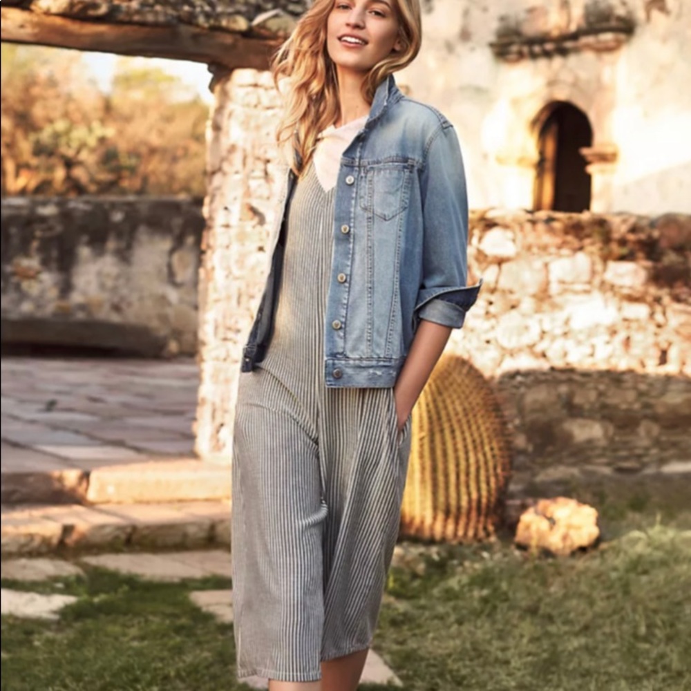 Anthropologie Indigo Denim Boyfriend Jacket Pilcro and the Letterpress Medium